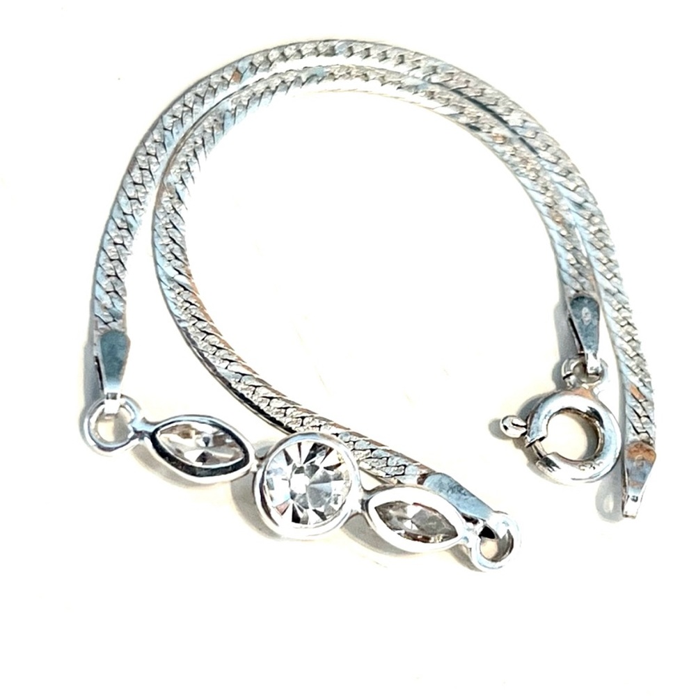 Vintage Textured CZ 925 Bracelet